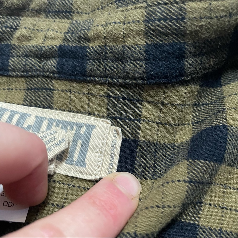 Duluth Trading Co Plaid Button Down Flannel Shirt Size 2XL Tall Green Navy Blue - Picture 5 of 5